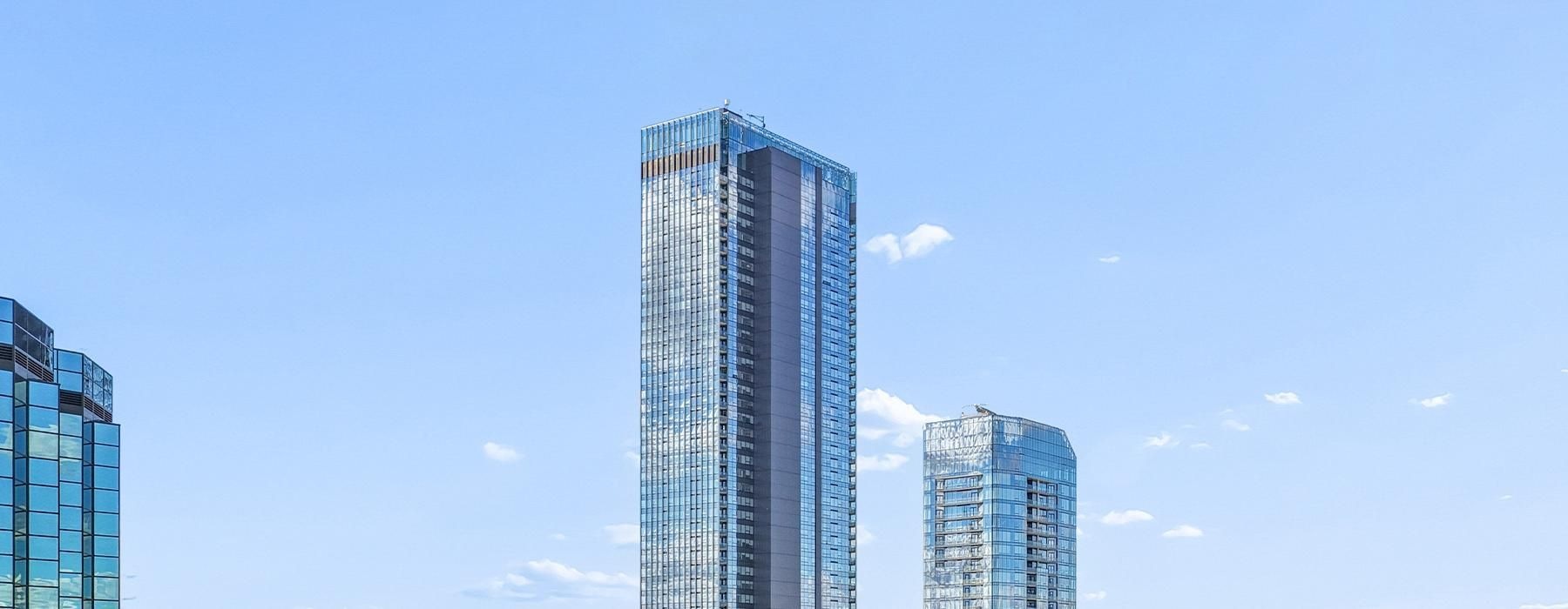 a few skyscrapers in a city